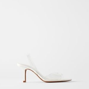 NEVER WORN Zara White Heeled Sandal Size 6